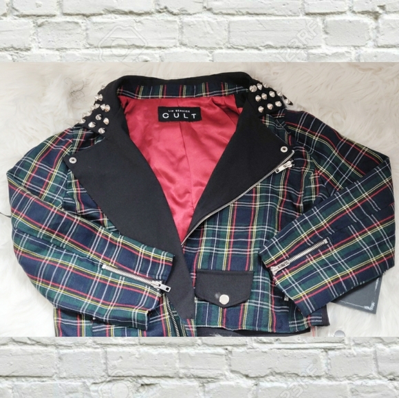Lip Service Green Plaid Stud Jacket - Picture 8 of 11